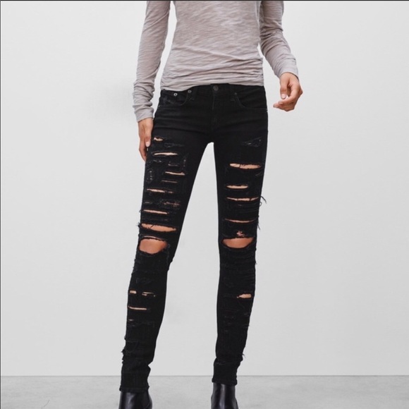 rag & bone Denim - NWT Rag & Bone Black Thrasher Skinny Jeans